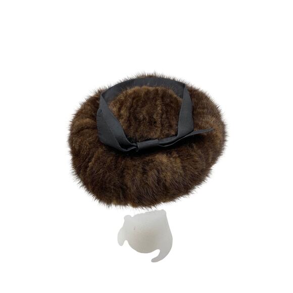Vintage Loree Brown Mink Fur Hat Womens Winter Band Style Mid Century main image 7
